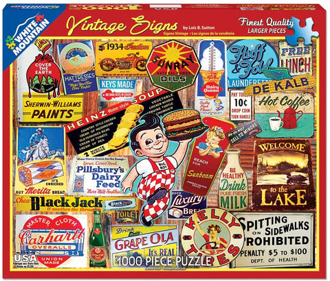 Vintage Signs 1000pc Large Format Puzzle