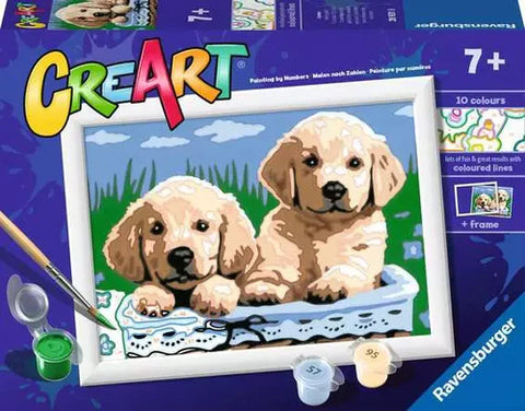 CreArt: Cute Puppies Paint by Numbers Kit