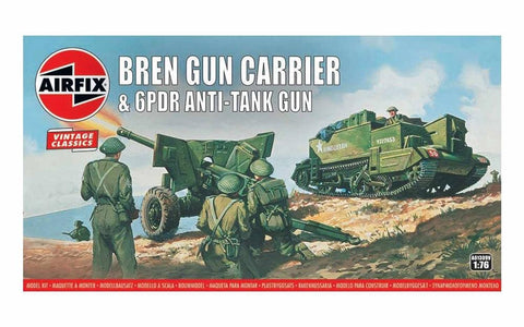 Airfix Vintage Classics: Bren Gun Barrier & 6PDR Anti-Tank Gun - 1:76 Plastic Model Kit