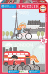 Paris & London 2x48pc Puzzle