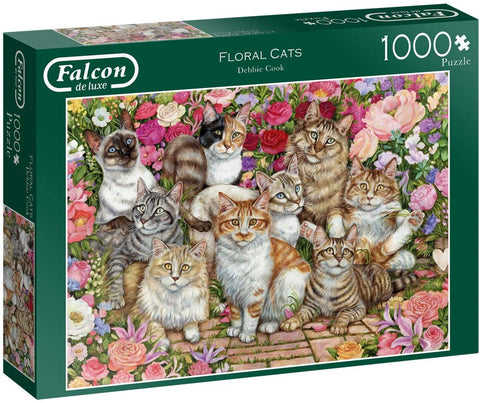 Floral Cats by Debbie Cook 1000pc Puzzle