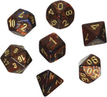 Chessex Polyhedral 7-Dice Set - Scarab Blue Blood/Gold