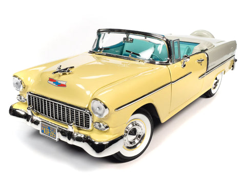 1955 Chevy Bel Air Convertible - 1:18 Diecast Model Car (Gold/Ivory)