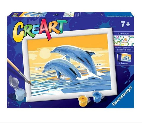 CreArt: Delightful Dolphins Paint by Numbers Kit