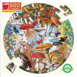 Mushrooms and Butterflies 500pc Round Puzzle
