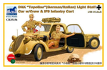 1:35 DAK "Topolino" (German/Italian) Light Staff Car w/ Crew & IF8 Infantry Cart