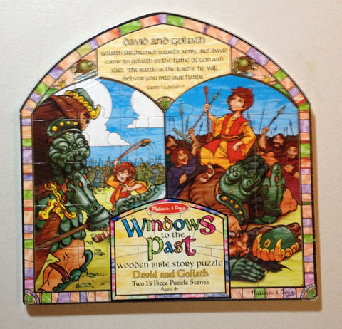 Windows to the Past: David and Goliath 2x15pc Wooden Framed Puzzle