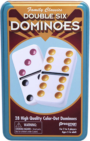 Double Six Dominoes with Coloured Pips