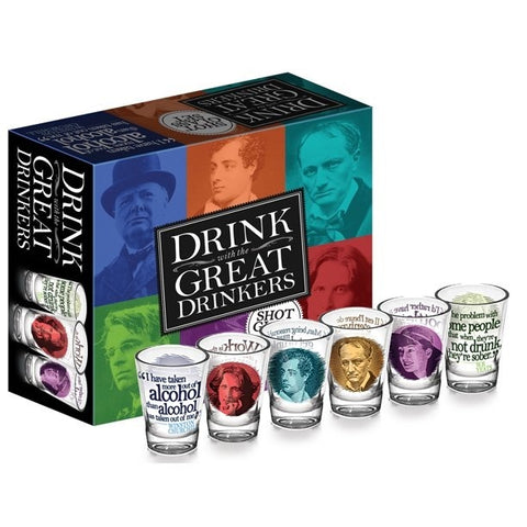 Drink with the Great Drinkers Shot Glass Set