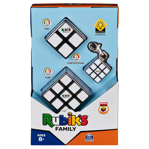 Rubik's Family Pack 3x3 Cube, 2x2 Cube, & 3x3 Keyring Cube