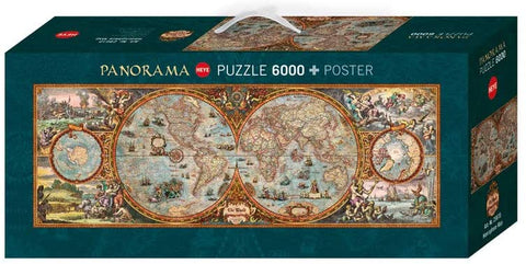 Hemisphere Map 6000pc Panoramic Puzzle