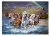 Horses on Seashore 1000pc Puzzle in Tin