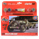 Airfix Starter Set: Willys MB Jeep - 1:72 Plastic Model Kit