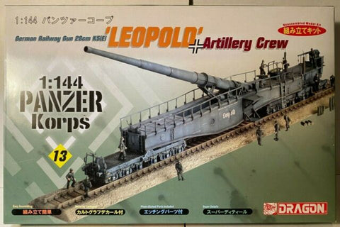 German Railway Gun 28cm K5(E) "Leopold" & Artillery Crew (Grey) - 1:144  Plastic Model Kit