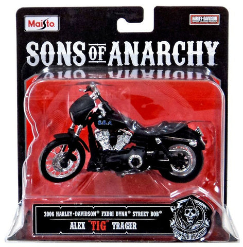 2006 Sons of Anarchy "TIG" Harley Davidson FXDBI Dyna Street Bob - 1:18 Diecast Motorcycle