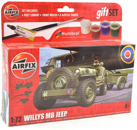 Airfix Gift Set: Willys MB Jeep - 1:72 Plastic Model Kit